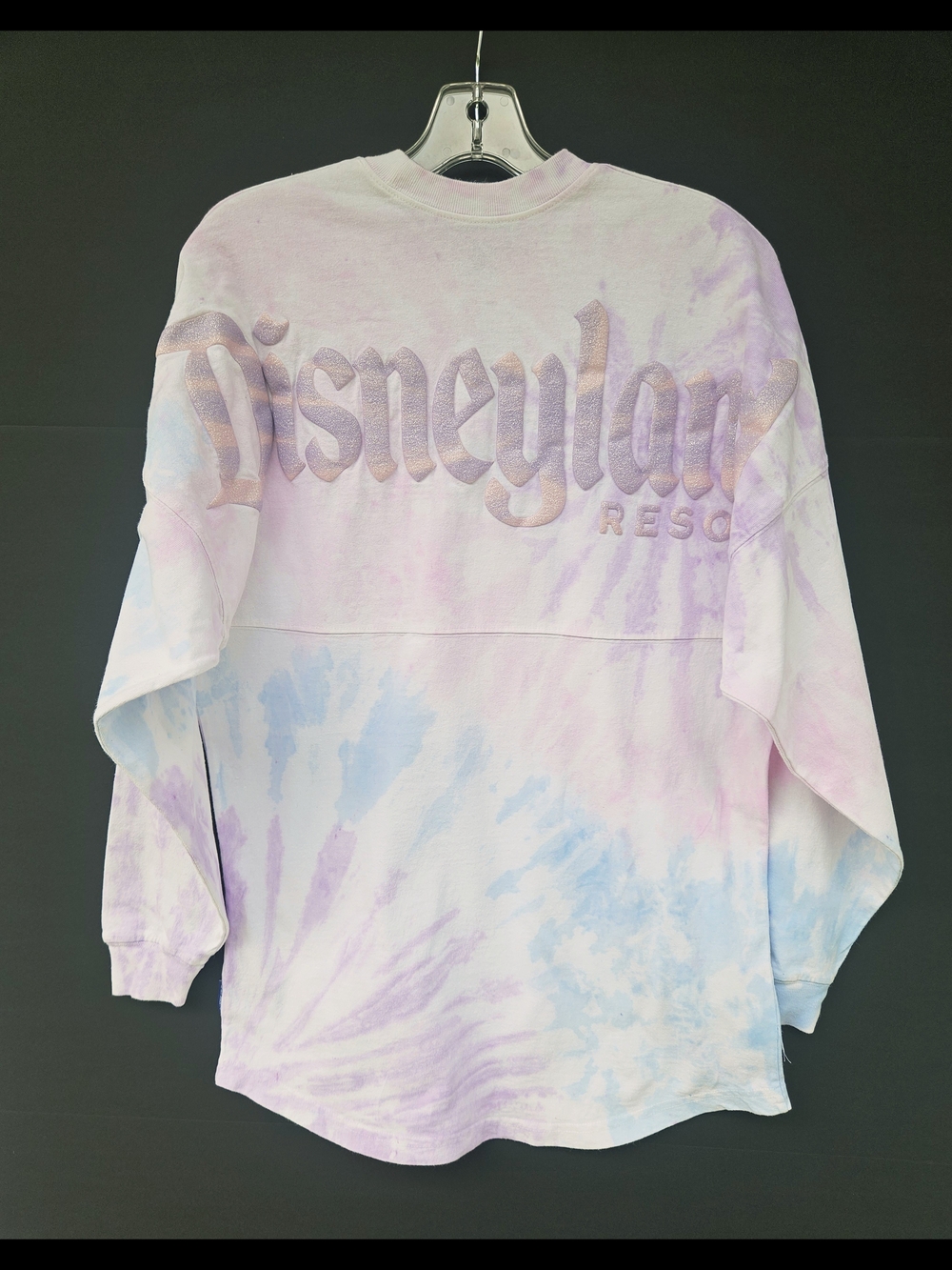 EUC Disney Parks Disneyland Spirit Jersey S Lilac Blue Tie Dye Glitter Shirt